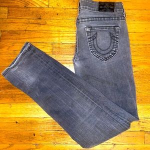 Grey denim True Religion brand jeans, size 26